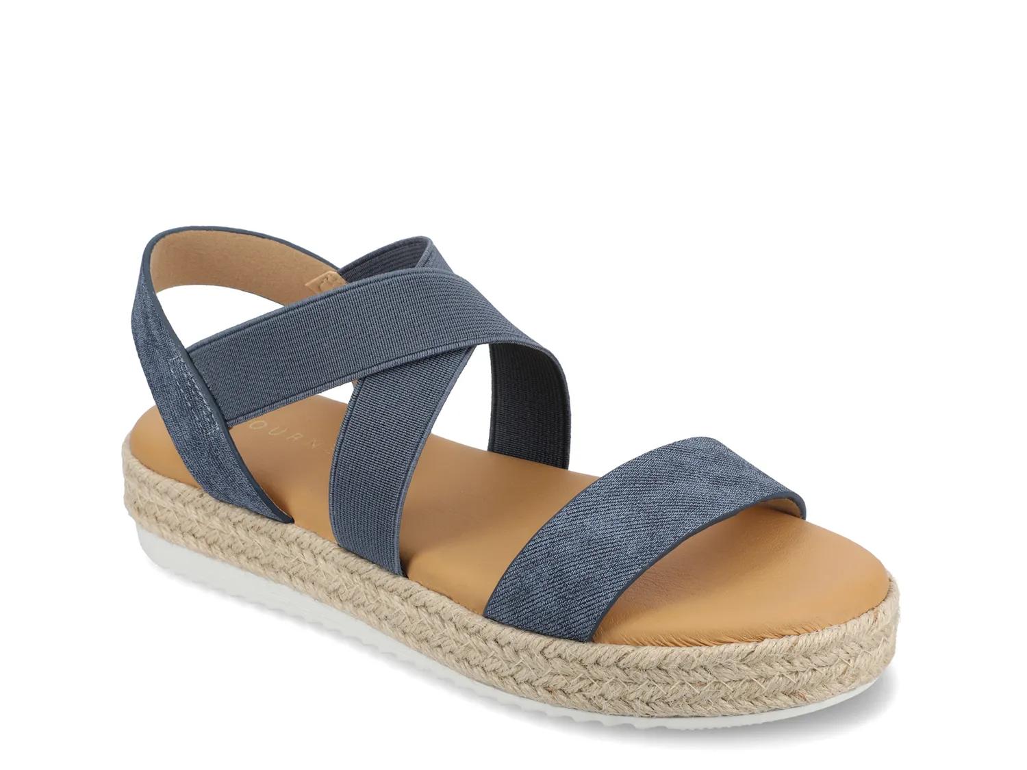 Journee Collection Caroline Espadrille Sandal | Women's | Denim Blue | Size 6 | Sandals | Ankle Strap