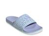 Adilette Slide Sandal - Women's Light Blue/Purple Zebra Print view