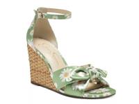 Delirah Wedge Sandal Green Floral Print view