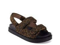 Lamirca Sandal Brown/Black Leopard Print Fabric view