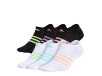 Superlite Kids' No Show Socks - 6 Pack White/Black/Multicolor view