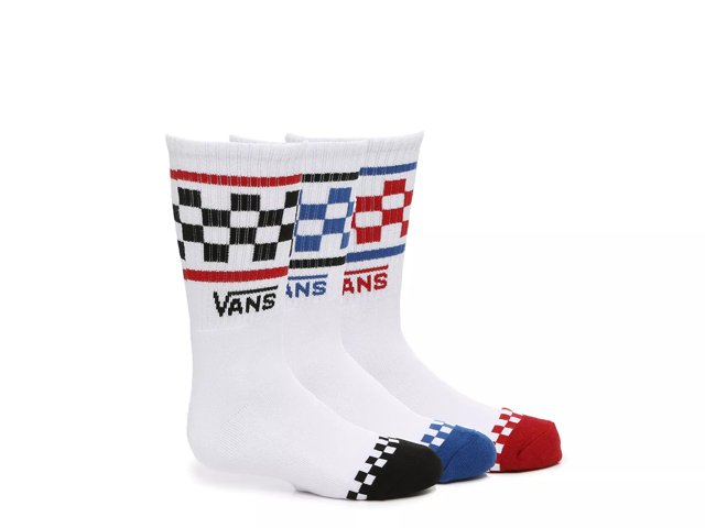 Check Band Kids' Crew Socks - 3 Pack