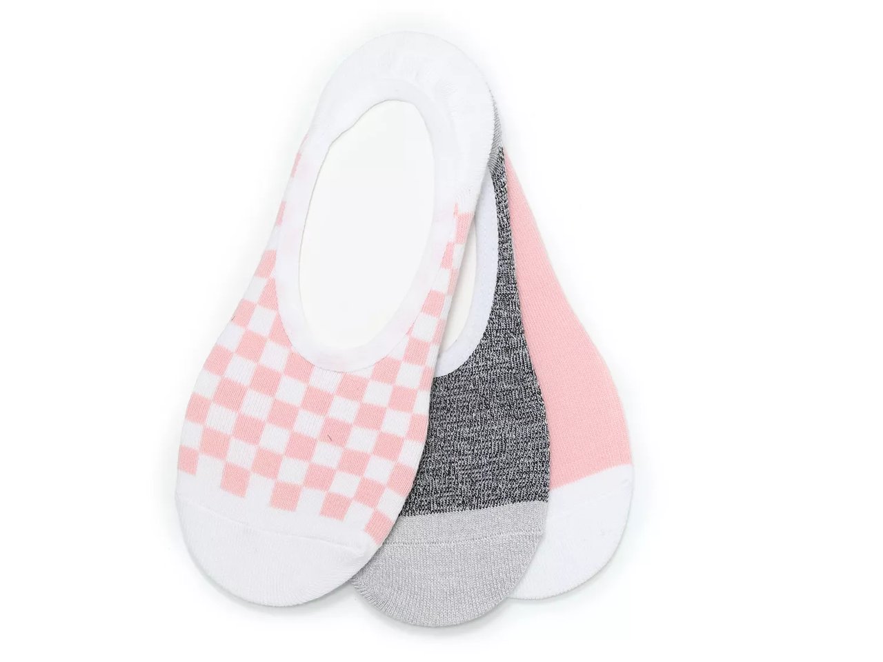 Solid Check Women's No Show Socks - 3 Pack
