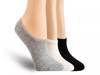 Perfection Silk Women's No Show Liners - 3 Pack Black/White/Grey view