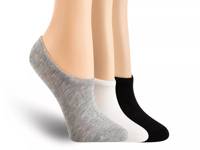 Perfection Silk Women's No Show Liners - 3 Pack Black/White/Grey view