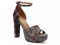 Irbella Platform Sandal Grey Plaid Fabric view