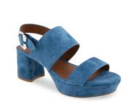 Camera Platform Sandal Blue Suede view