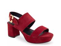 Camera Platform Sandal Red Suede view