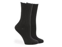 Super Soft Cable Crew Socks - 2 Pack Black view