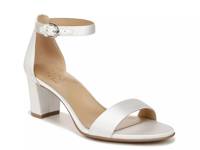 Vera Sandal Pearl White Satin Fabric view
