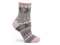 Fairisle Women's Slipper Socks Grey/Pink view
