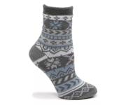 Fairisle Women's Slipper Socks Grey/Blue view