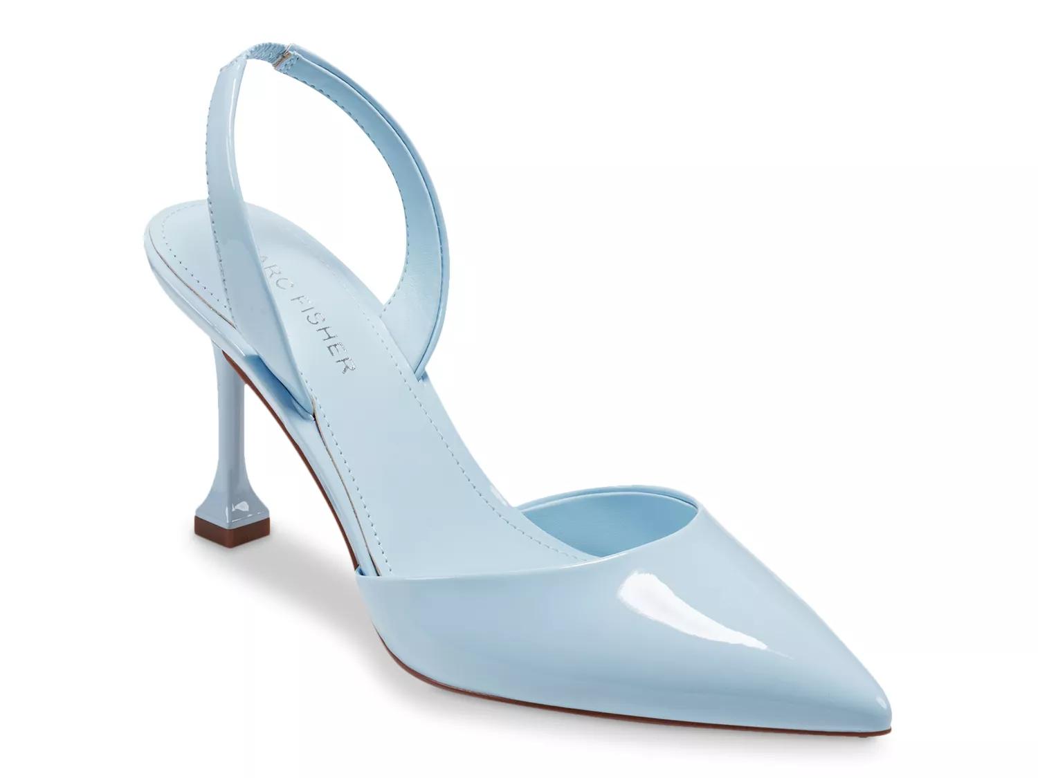 Marc Fisher Hadya Pump | Women's | Light Blue Patent Synthetic | Size 7.5 | Heels | Pumps | Slingback