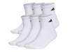 Cushioned Men's Quarter Ankle Socks - 6 Pack White view