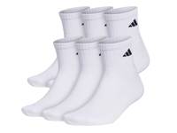 Cushioned Men's Quarter Ankle Socks - 6 Pack White view