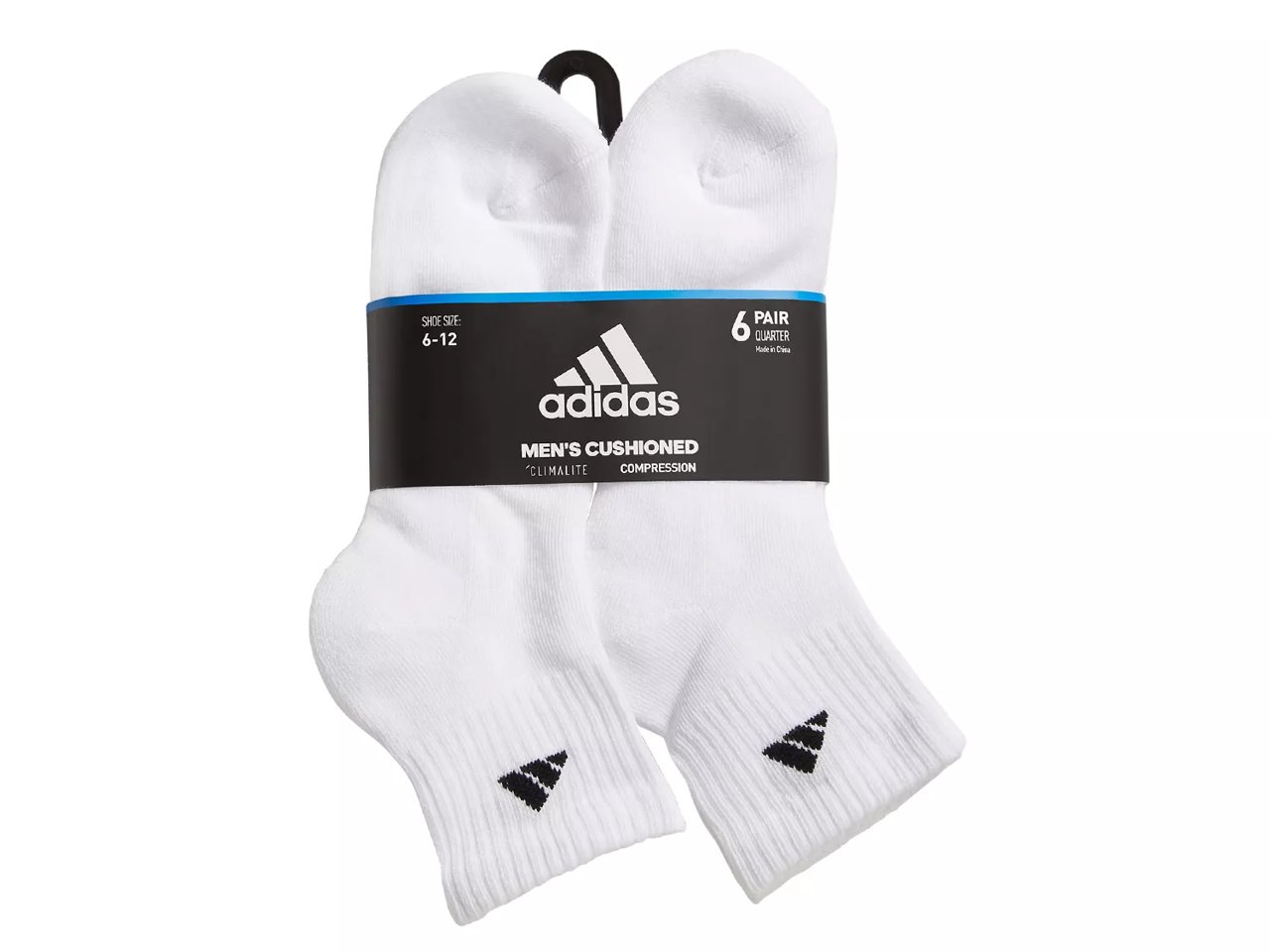 Cushioned Men's Quarter Ankle Socks - 6 Pack
