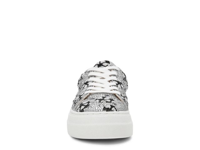 Betsey Johnson Sidny Sneaker Donna Con Strass – Plateau 2,5 Cm, Chiusura Con Lacci – Taglia 38 EU – Brillante E Alla Moda