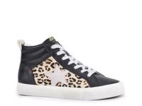 Lester Mid-Top Sneaker Black/Leopard Print view