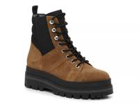 Sashia Platform Combat Boot Brown Suede view