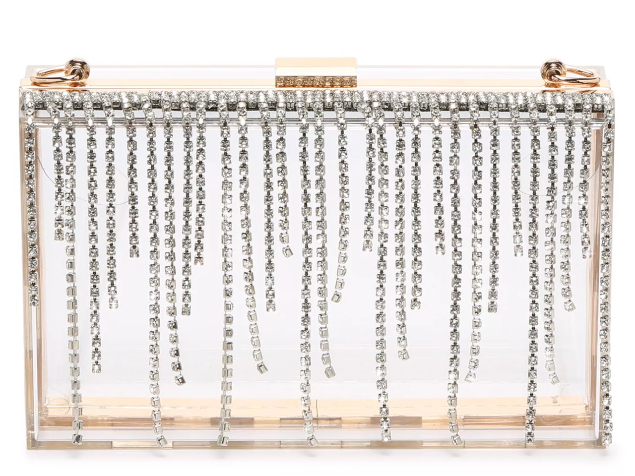 Rhinestone Fringe Clutch
