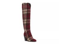 Ravyn Over-the-Knee Boot Red/Beige Plaid Fabric view