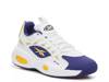 Solution Mid Basketball Shoe - Men's White/Purple/Yellow view