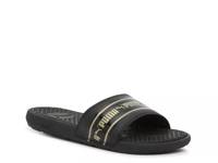 Cool Cat Stripe Logo Slide Sandal - Women's Black/Gold Metallic view