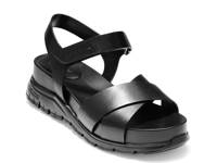 Zerogrand Criss Cross Platform Sandal Black view