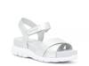 Zerogrand Criss Cross Platform Sandal Silver Metallic view