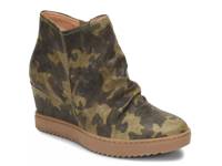 Siri Wedge Bootie Green Camouflage Leather view