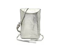 Zenon Leather Phone Crossbody Bag Pewter Metallic view