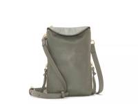Zenon Leather Phone Crossbody Bag Dark Sage Green view