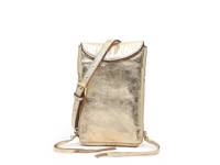 Zenon Leather Phone Crossbody Bag Gold Metallic view