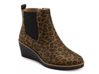 Brandi Wedge Bootie Brown/Black Leopard Print Fabric view