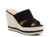 Erasin Espadrille Wedge Sandal Black Suede view