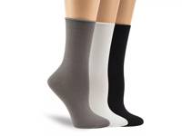 Recycled Women's Crew Socks - 3 Pack Charcoal/White/Black view