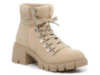 Hint Platform Bootie Taupe Suede view