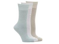 Ribbed Marled Women's Crew Socks - 3 Pack Seafoam/Light Pink/Beige view