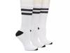 Striped Men's Crew Socks White view