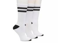 Striped Men's Crew Socks White view