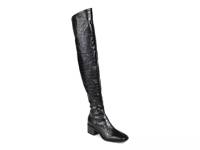 Mariana Extra Wide Calf Over-the-Knee Boot Black Croc Embossed view