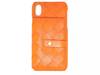Woven Leather iPhone XS Wallet Case Orange view