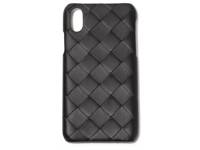 Woven Leather iPhone XS Case Black view