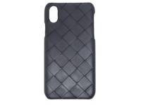 Woven Leather iPhone XS Case Navy view