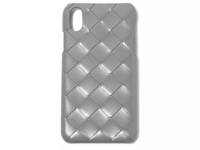 Woven Leather iPhone XS Case Silver view