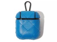 Woven Leather Airpods Case Blue view