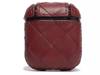 Woven Leather Airpods Case Burgundy view