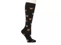 Cats in Glasses Women's Compression Knee Socks Black view