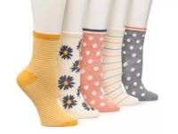 Floral Striped Dot Women's Ankle Socks - 5 Pack Multicolor view