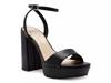 Pendry Sandal Black Leather Covered Heel view